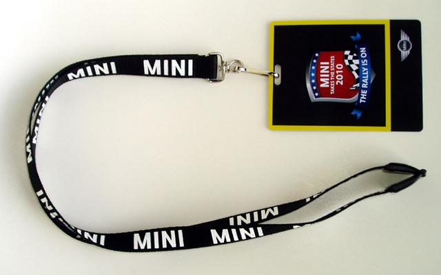 MINI Takes the States 2010 badge and lanyard