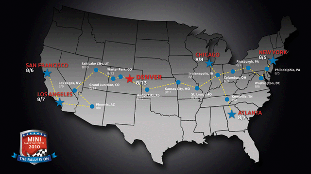 MINI Takes the States 2010 routes and dates