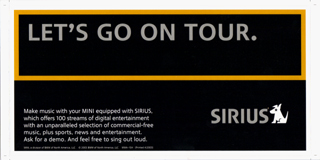 SIRIUS bumper sticker LET'S GO ON TOUR.
