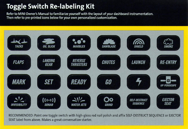 Toggle Switch Re-Labeling Kit