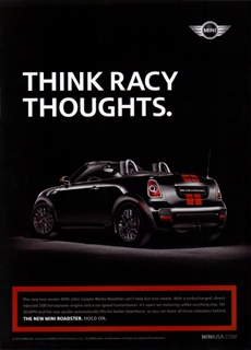 THINK RACY THOUGHTS. print ad