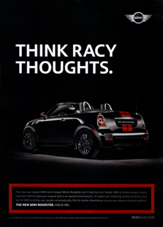 THINK RACY THOUGHTS. print ad (version 2)