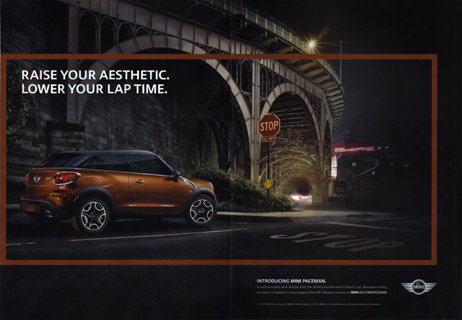 RAISE YOUR AESTHETIC. MINI Paceman print ad (2 page)