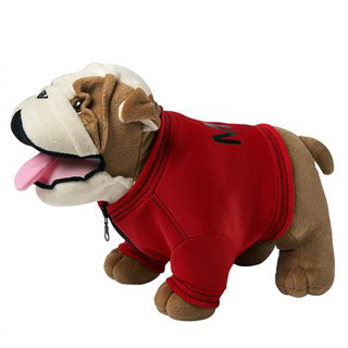 Standing Plush Bulldog with Jacket