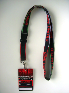 MINI United 2005 badge and lanyard