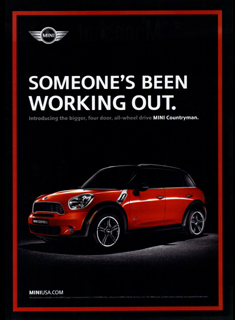 MINI Countryman print ad SOMEONE'S BEEN WORKING OUT.