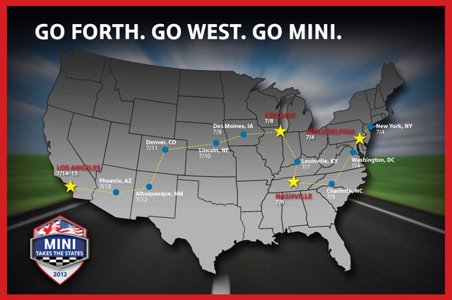 MINI Takes the States 2012 route