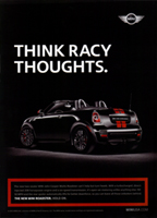 THINK RACY THOUGHTS. print ad (version 1)